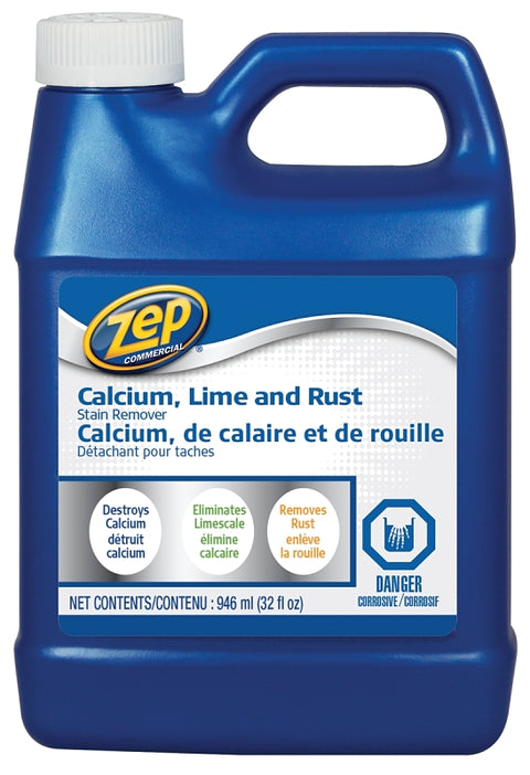 Zep CACAL32 Calcium/Lime/Rust Cleaner, 32 oz, Pungent, Light Yellow, Pack of 12