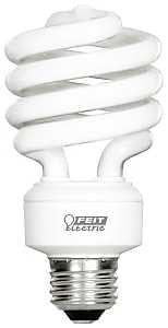 Feit Electric ESL23TM/D/4 Compact Fluorescent Bulb, 23 W, Spiral Lamp, Medium E26 Lamp Base, 1600 Lumens, Daylight Light