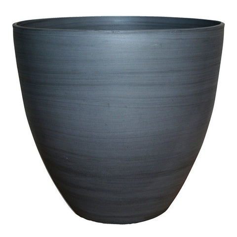 Southern Patio Gray Ceramic Egg Planter 18 in. W