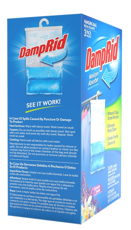 DampRid FG83LV Moisture Absorber, 14 oz, Pellet, Lavender Vanilla