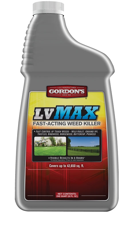 Gordon's LV MAX 8831112 Fast-Acting Weed Killer, Liquid, Pump-Up Sprayer, Tow-Behind Sprayer Application, 1 qt