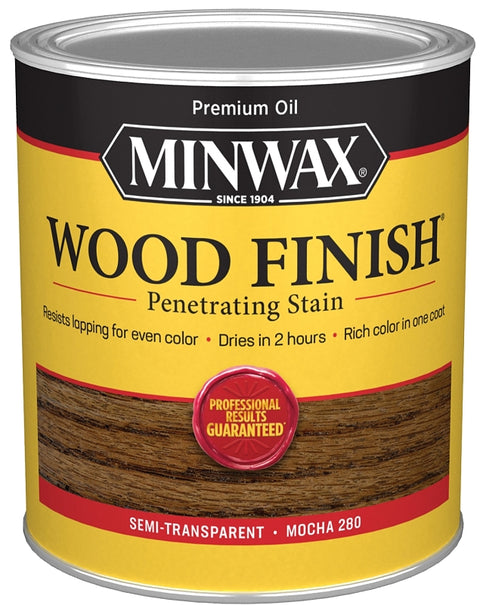 Minwax 700194444 Wood Stain, Mocha, Liquid, 1 qt, Pack of 4