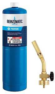 BernzOmatic UL100 Torch Kit, Includes: 14.1 oz Propane Cylinder, UL2317 Torch, Brass, Pack of 3