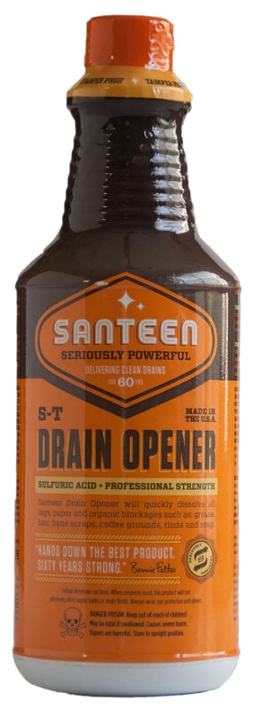 Santeen 200-6 Drain Opener, Liquid, Brown, Distinct, 32 oz, Pack of 6