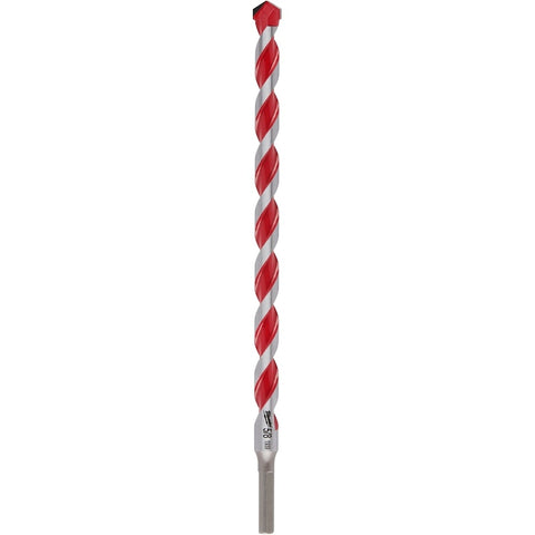 Milwaukee 48-20-9041 Drill Bit, 5/8 in Dia, 12 in OAL, Wide Flute, 3/8 in Dia Shank, 3-Flat Shank