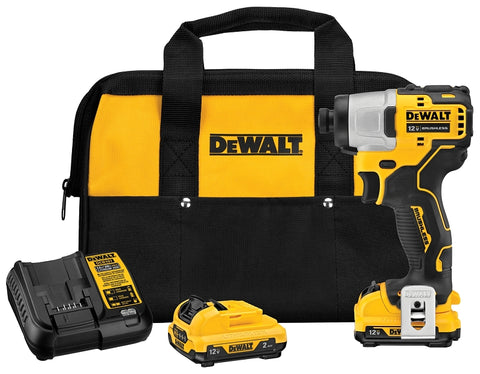 DEWALT DCF801F2 Impact Driver Kit, Battery Included, 12 V, 1/4 in Drive, Square Drive, 3600 ipm, 0 to 2850 rpm Speed