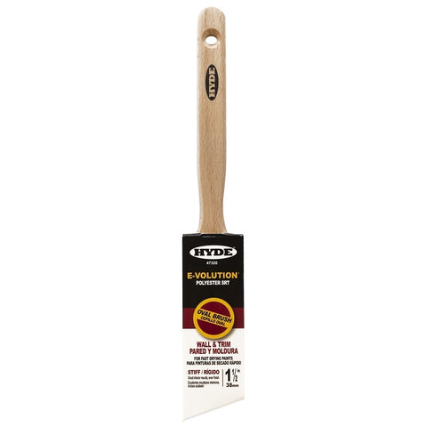 Hyde 47320 Paint Brush, Oval, Stiff Brush, 1-1/2 in L Bristle, Polyester Bristle, 6/PK
