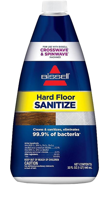 Bissell 2504 Hard Floor Sanitize Formula, 32 oz, Bottle, Liquid, Pleasant, Clear/White