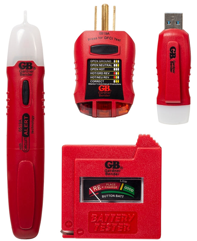 GB GK-5 Electrical Tester Kit, 4-Piece, Plastic, Red – Shell Lumber and ...