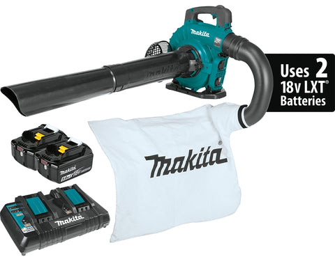 Makita XBU04PTV Brushless Blower Kit with Vacuum Attachment Kit, Battery Included, 5 Ah, 18 V, Lithium-Ion, 448 cfm Air