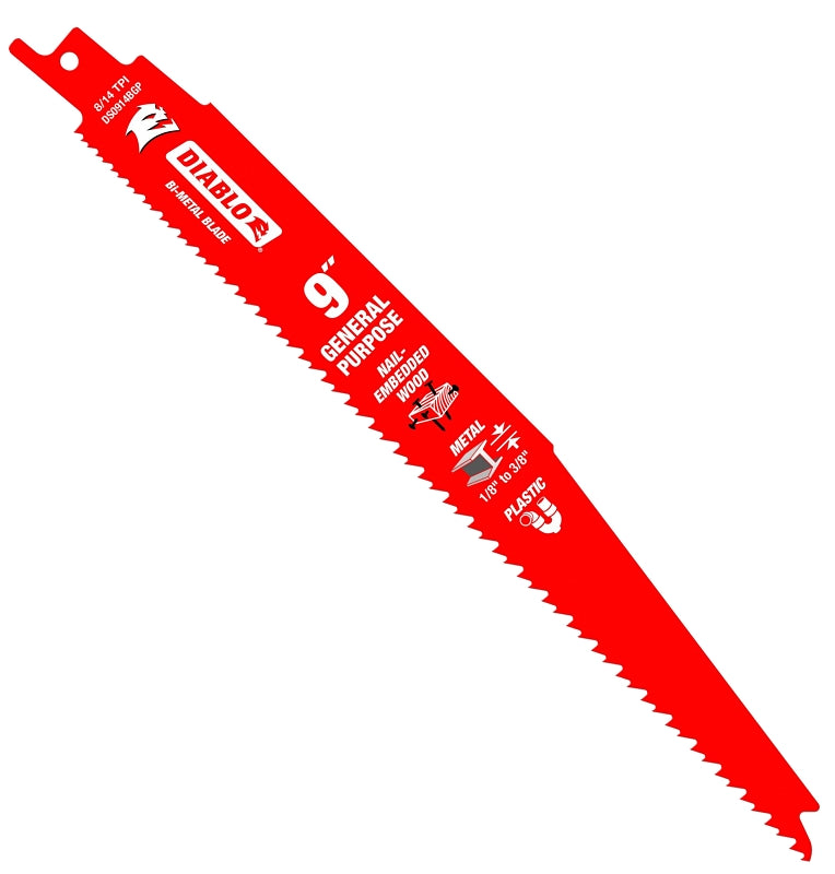 Clea Shell Diablo DS0914BGP25 Reciprocating Saw Blade, Applicable Materials: Clea ...