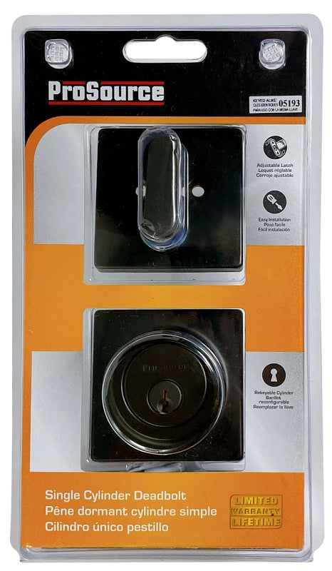 ProSource DD9 Series DD9X91-SP5V24 Deadbolt, 3 Grade, Brass Key , Meta ...