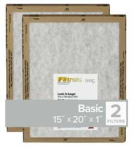 Filtrete FPL06-2PK-24 Air Filter, 20 in L, 15 in W, 2 MERV, For: Air Conditioner, Furnace and HVAC System, Pack of 24