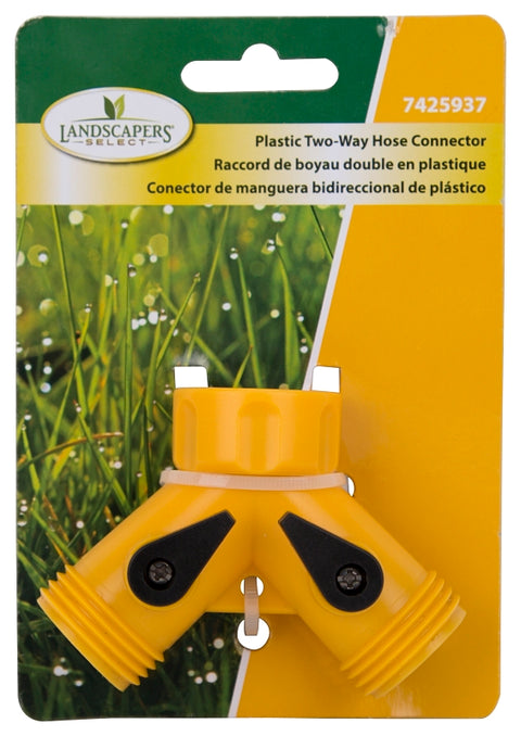 Landscapers Select GC5113L Y-Connector, Female and Male, Plastic, Yellow, For: Garden Hose and Faucet