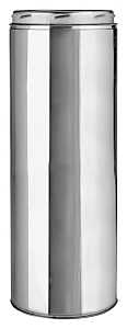 Selkirk 206012 Chimney Pipe, 6 in ID, 8 in OD, 12 in L, Stainless Steel