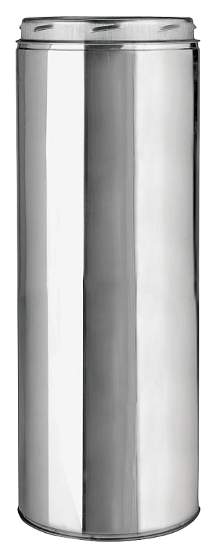 Selkirk 206012 Chimney Pipe, 6 in ID, 8 in OD, 12 in L, Stainless Steel