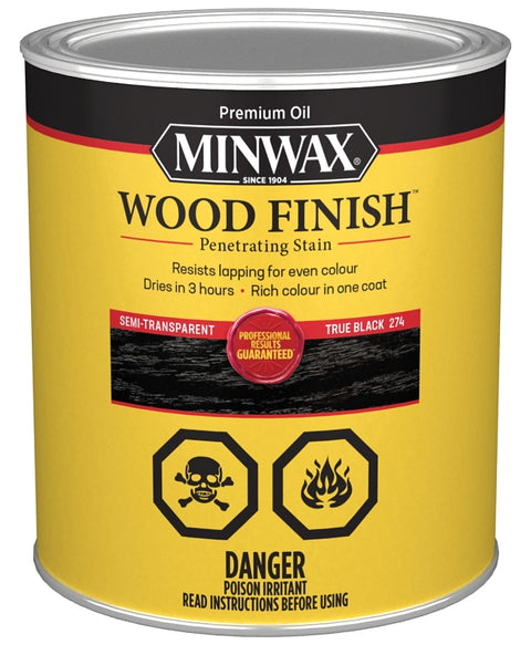 Minwax CM7005144 Wood Stain, Semi-Transparent, True Black, 1 qt