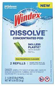 Windex Dissolve 00401 Multi-Surface Cleaner Refill, 0.28 oz, Dissolve Pod, Citrus, Green