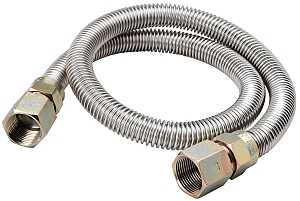 B & K G012SS151548RP Gas Connector, 3/4 x 3/4 in, FIP, Stainless Steel, 48 in L