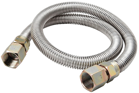 B & K ProLine Series G012SS151548RP Gas Connector, 3/4 in, FIP, Stainless Steel, 48 in L, 5/8 in OD