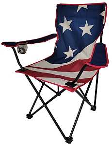 Seasonal Trends FC-003 Folding Chair, 81 cm W, 76 cm D, 90 cm H, Steel Frame, Black Frame, Polyester Fabric Seat