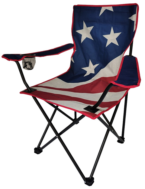 Seasonal Trends FC-003 Folding Chair, 81 cm W, 76 cm D, 90 cm H, Steel Frame, Black Frame, Polyester Fabric Seat