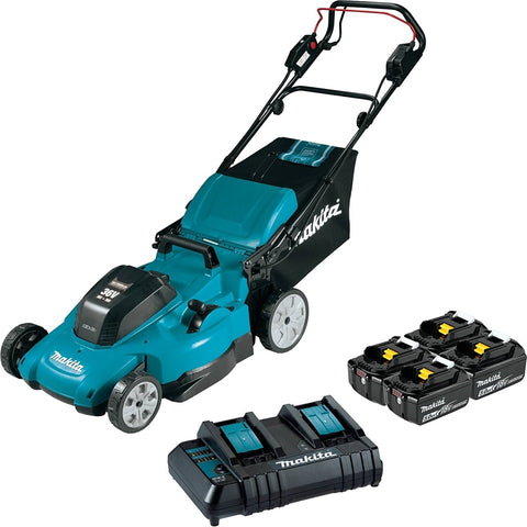 Makita LXT XML11CT1 Cordless Lawn Mower Kit, Battery Included, 5 Ah, 36 V, Lithium-Ion, 21 in W Cutting, 1-Blade