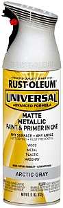 Rust-Oleum 365358 Paint, Matte, Metallic, Artic Gray, 11 oz, Aerosol Can