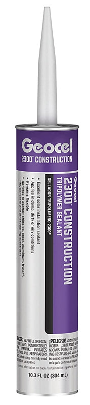 Geocel 2300 Series GC66102 Construction Tripolymer Sealant, Gray, 10.3 fl-oz, Cartridge, Pack of 24