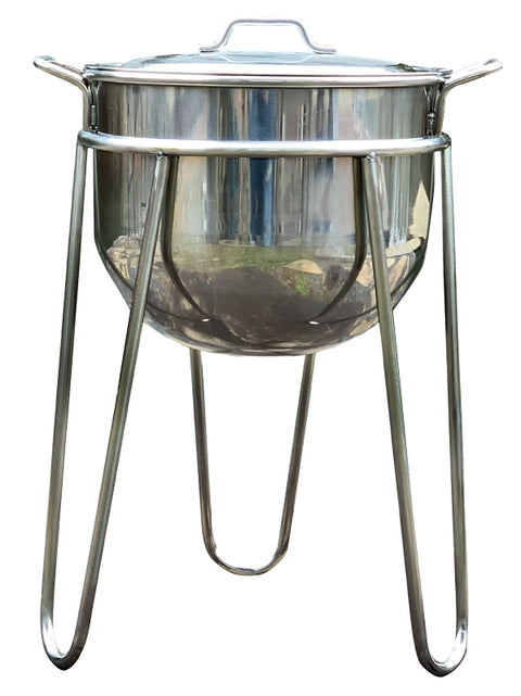 Kettle Shell Bayou Classic 800-115 Kettle with Stand, 15 gal Capacity, Stainless St ...