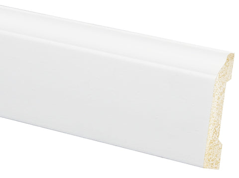 Inteplast Group 633 Series 56330800032 Base Molding, 8 ft L, 3-3/16 in W, 3/8 in Thick, Polystyrene, Crystal White, Pack of 12