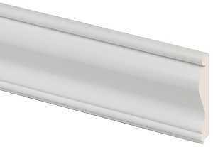 Inteplast Group 390 Series 13900800891 Chair Rail Moulding, 8 ft L, 2-5/8 in W, 5/8 in Thick, Smooth Profile, PVC, White