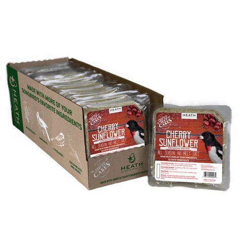 Heath DDC2-12 Cracked Corn Crafted Suet Cake, 11.75 oz, Cherry Sunflower
