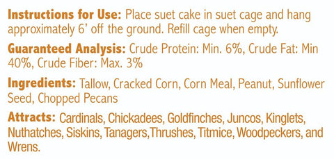 Heath DDC5-12 Cracked Corn Crafted Suet Cake, 11.75 oz, Pecan Sunrise