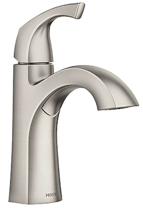 Moen Lindor Series 84505SRN Lavatory Faucet, 1.2 gpm, 1-Faucet Handle, Metal, Brushed Nickel, 4 in Faucet Centers