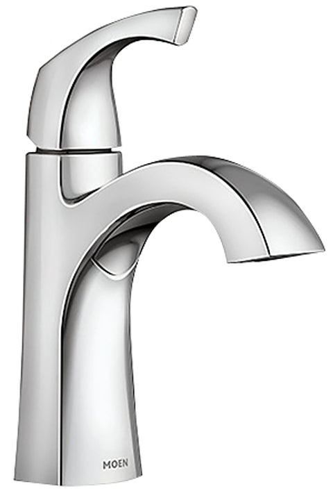 Moen Lindor Series 84505 Bathroom Faucet, 1.2 gpm, 1-Faucet Handle, Metal, Chrome Plated, Lever Handle, High Arc Spout