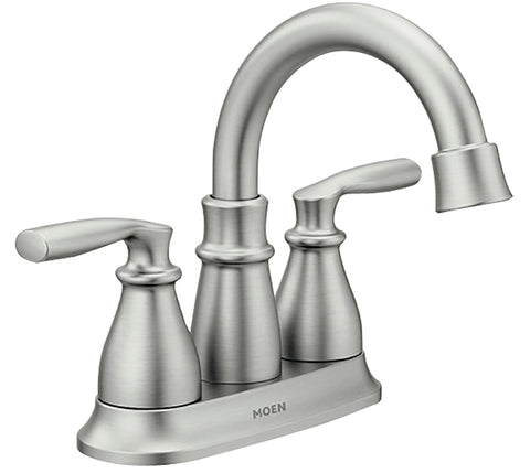 Moen Hilliard Series 84537SRN Bathroom Faucet, 1.2 gpm, 2-Faucet Handle, 3-Faucet Hole, Brass/Metal, Brushed Nickel