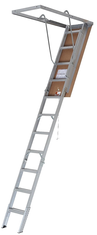 Louisville Ladder AH2211 Series Elite Aluminum Attic Ladder, 7.75 ft t ...