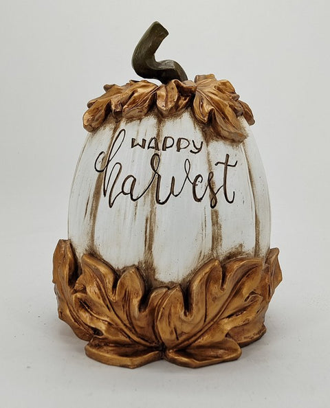 Santas Forest 89930 Happy Harvest Pumpkin, 10-1/2 in H, Resin, Gold, Indoor, Pack of 8