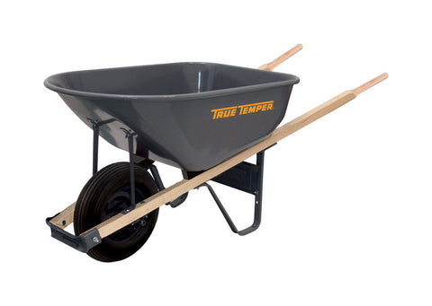 True Temper Steel Single Wheel Residential Wheelbarrow 6 cu. ft.