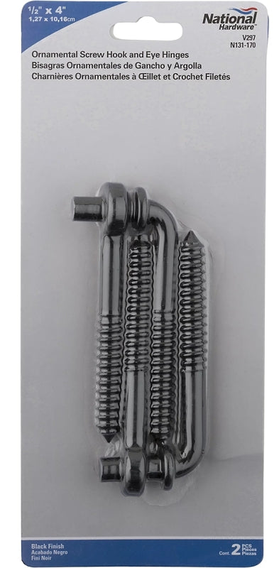 National Hardware N131-170 Screw Hook and Eye Hinge, Steel