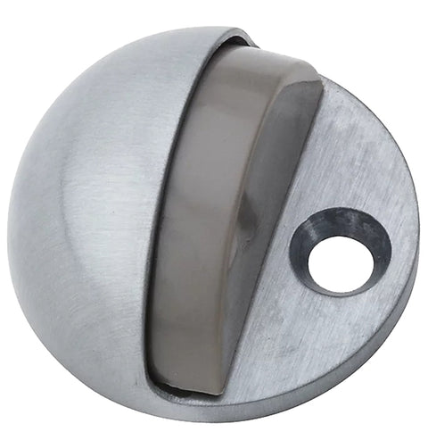 National Hardware N327-614 Door Stop, 1-25/32 in Dia Base, Aluminum/Zinc, Satin Chrome