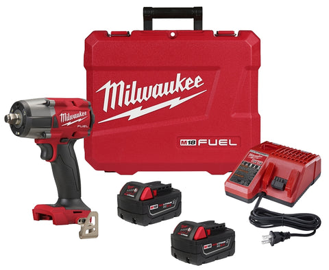Milwaukee M18 FUEL 2962-22R Series Impact Wrench Kit, Battery Included, 18 V, 5 Ah, 1/2 in Drive, Square Drive