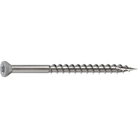Camo 0353050ES Deck Screw, 0.163 in Thread, 2-1/2 in L, Star Drive, Sharp, Type-17 Point, 316 Stainless Steel, Gray