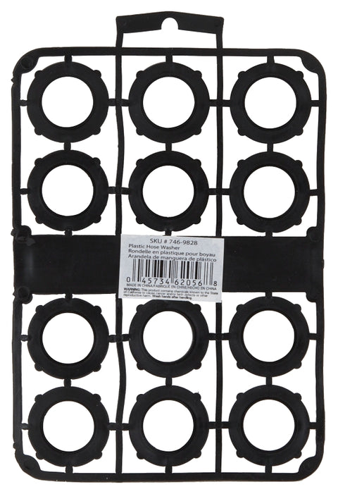 Landscapers Select GM2073L Hose Washer, 5/8 in ID, 31/32 in OD, 3.1 mm Thick, PVC, Black