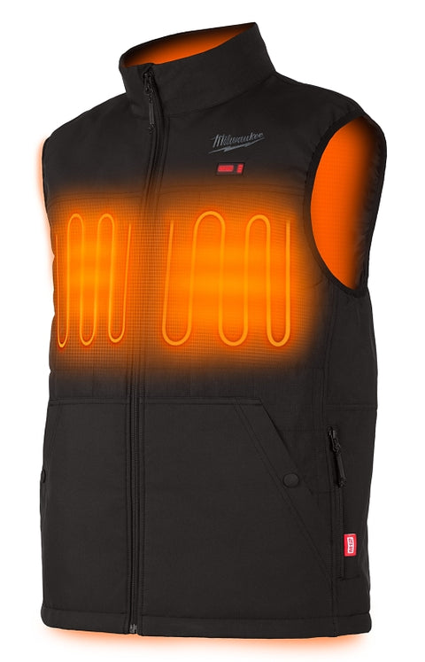Milwaukee M12 Series 305B-21XL Vest Kit, XL, Men's, Fits to Chest Size: 44 to 46 in, Polyester, Black