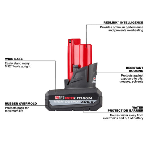 BATTERY HIGH OUTPUT XC5.0 M12