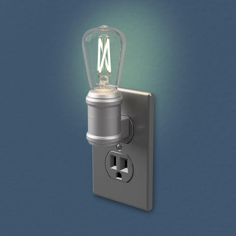 AmerTac NL-EDSN-DN Night Light, 120 VAC, 1 W, 1-Lamp, LED Lamp, Amber Light, 8 Lumens, 2700 K Color Temp, Gray