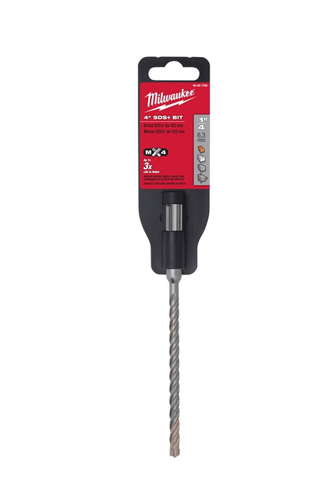 Milwaukee MX4 48-20-7331 Rotary Hammer Drill Bit, 1/4 in Dia, 6 in OAL, 4-Cutter, 13/32 in Dia Shank