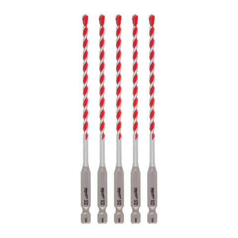 Milwaukee SHOCKWAVE 48-20-9155 Drill Bit, 5/32 in Dia, 6 in OAL, Precision Ground, Wide Flute, 1/4 in Dia Shank, Pack of 3